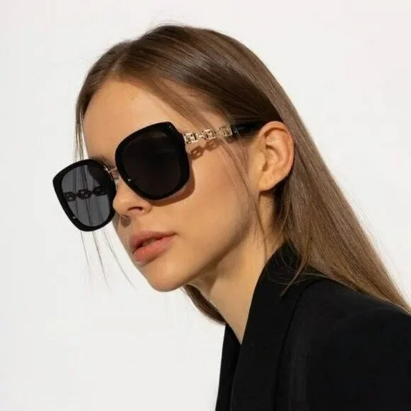 NEW VERSACE SUNGLASSES BLACK WOMEN EYEWEAR VERSACE VE4407D GB1/87 Versace VE4407D GB1/87 Black /Dark grey Square Women main image 4